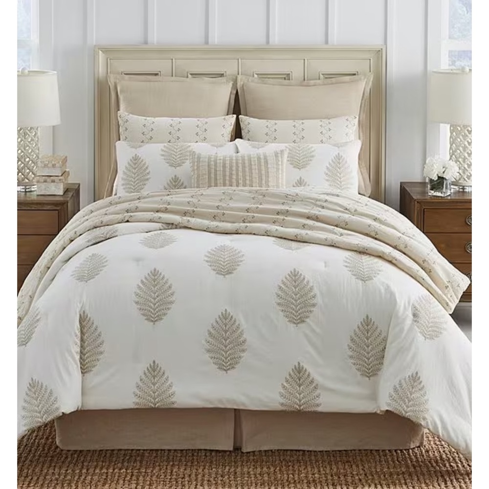 Southern Living Monroe Embroidered Cotton & Linen Comforter Mini Set
